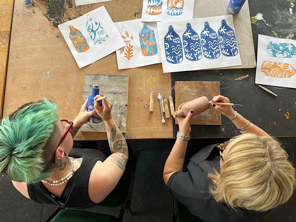 Sgraffito Scent Bottle Workshop at Manchester Craft and Design Centre.