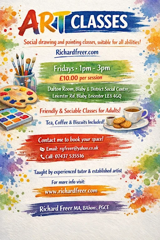 Social drawing and painting classes at Blaby & District Social Centre