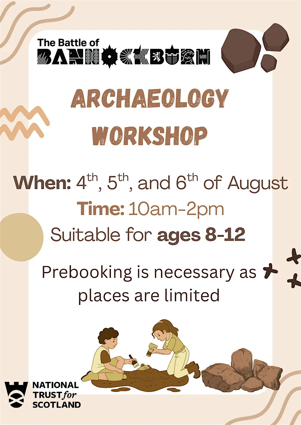 Battle of Bannockburn August Archaeology Workshop at The Battle of Bannockburn Visitor Centre (National Trust for Scotland)