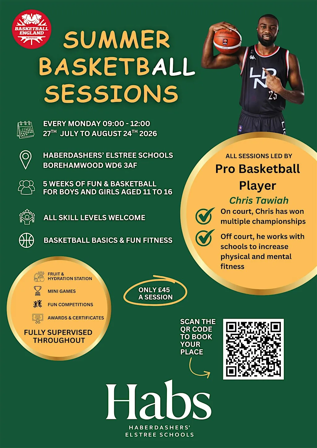 Summer Basketball Sessions with Chris Tawiah at Haberdashers' Boys' School