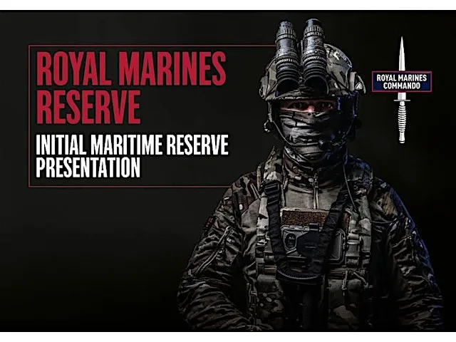 Royal Marines Reserve Merseyside NOTTINGHAM Recruit Presentation at 10 Carter Rd