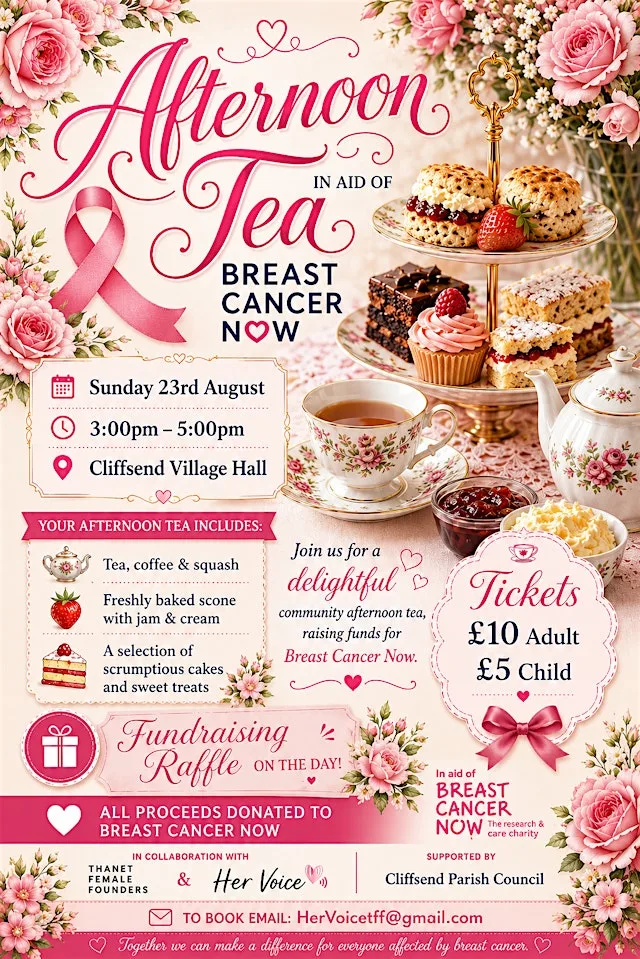 Debra & Karen's Charity Afternoon Tea in aid of Breast Cancer Now at Cliffsend Village Hall