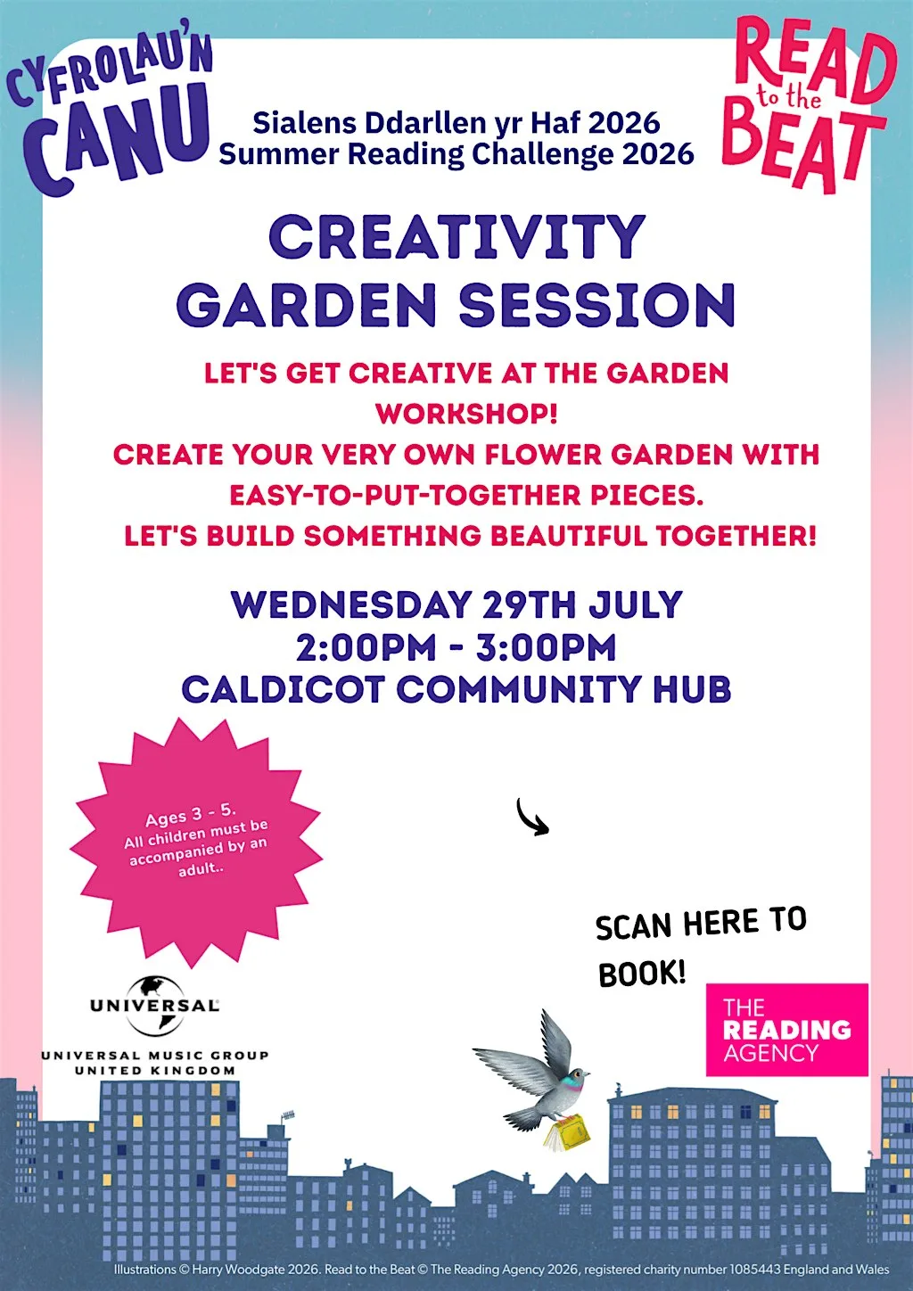Summer Reading Challenge Creativity Garden Session at Caldicot Community Hub