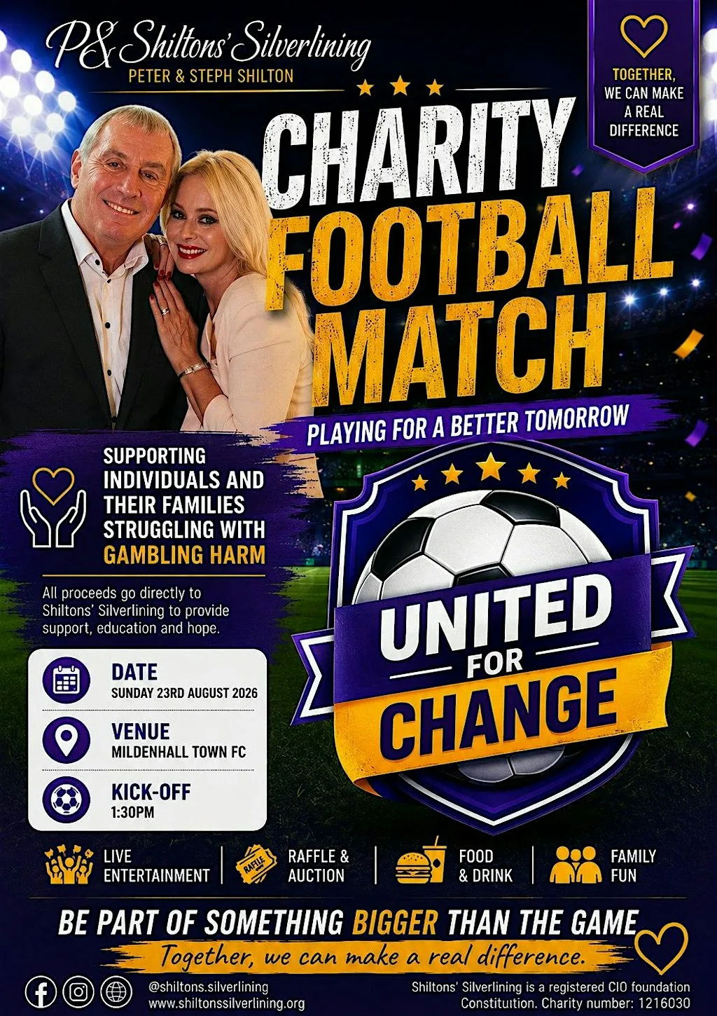 Shilton Silverlining Charity Football Match 2026 at Mildenhall Town Football Club