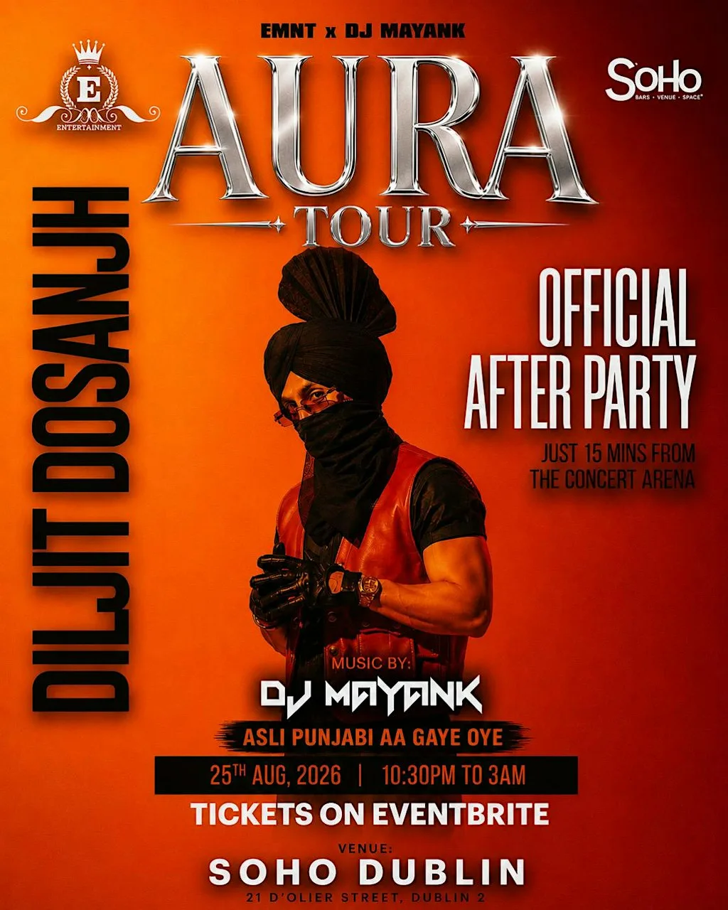 Diljit Dosanjh AURA Tour | OFFICIAL After Party | Bhangra Bollywood Night at Soho Dublin