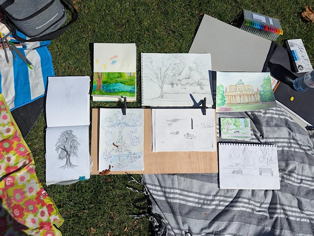 Drawing in Pittville Park