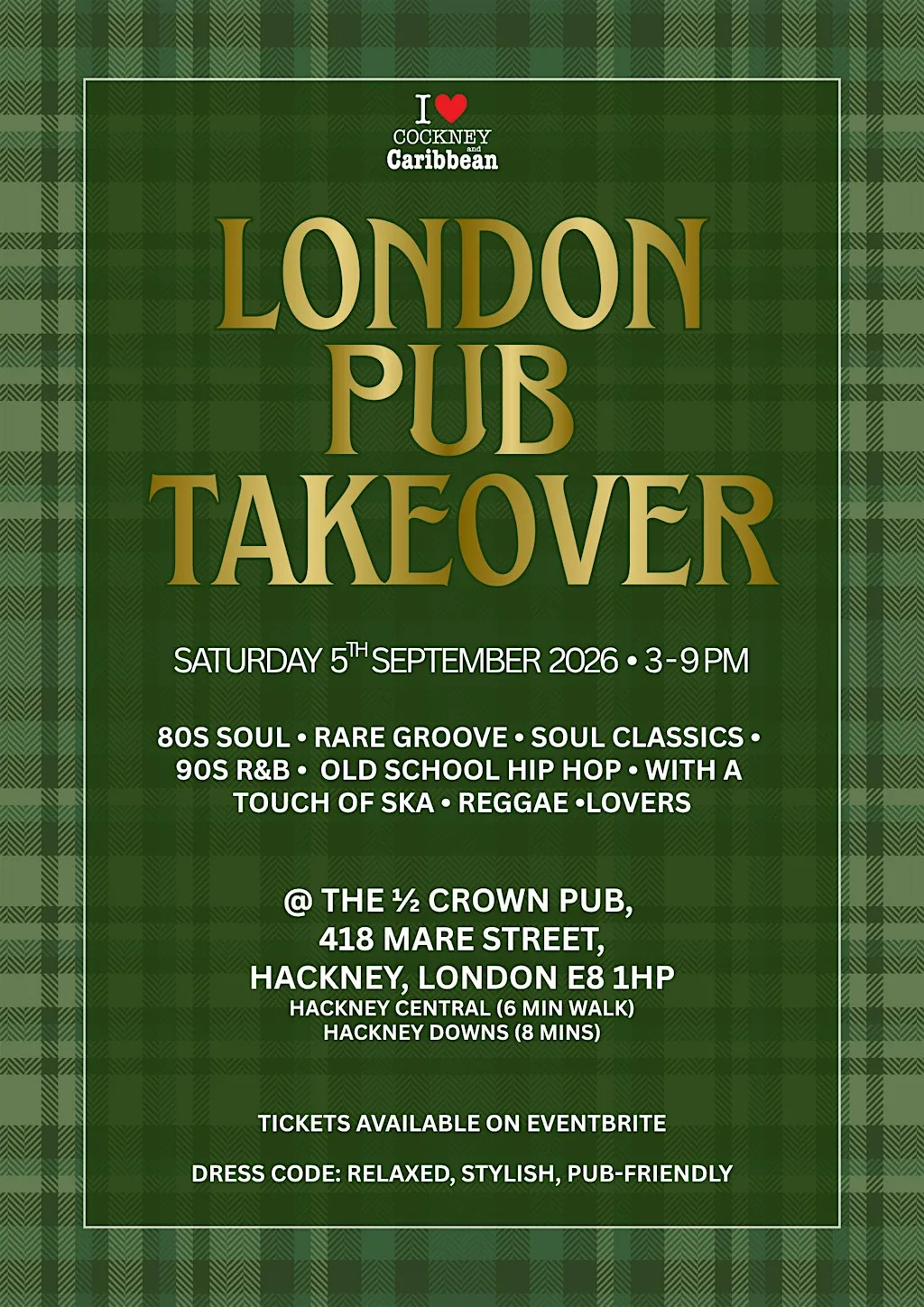 Cockney and Caribbean | London Pub Takeover | Hackney at The Crown Pub & Guesthouse