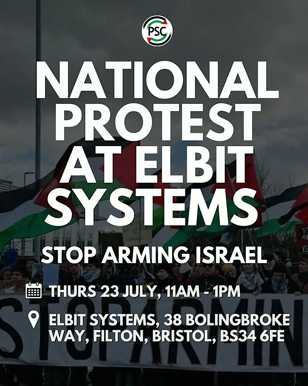 Coach from London to protest at Elbit Systems at Victoria Embankment Gardens: Whitehall Gardens