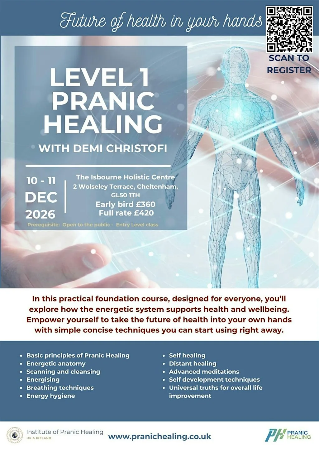 Pranic Healing Level 1 - Cheltenham Gloucestershire at The Isbourne - Holistic Wellbeing