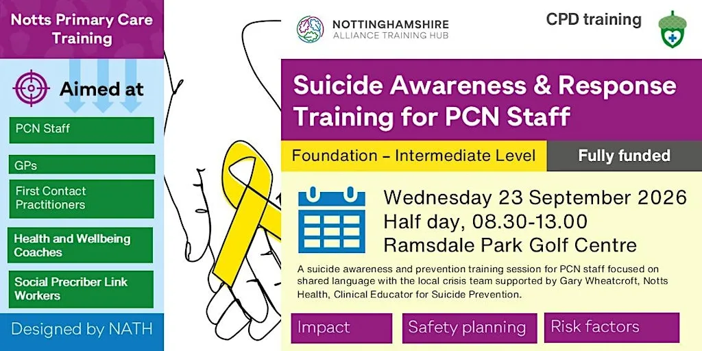 Suicide Awareness & Response Training for PCN Staff at Ramsdale Park Golf Centre
