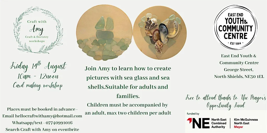 Sea glass and sea shell workshop - Craft with Amy at East End Youth & Community Centre