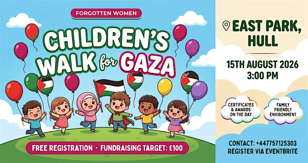 Children’s Walk for Gaza in East Park Hull. at East Park