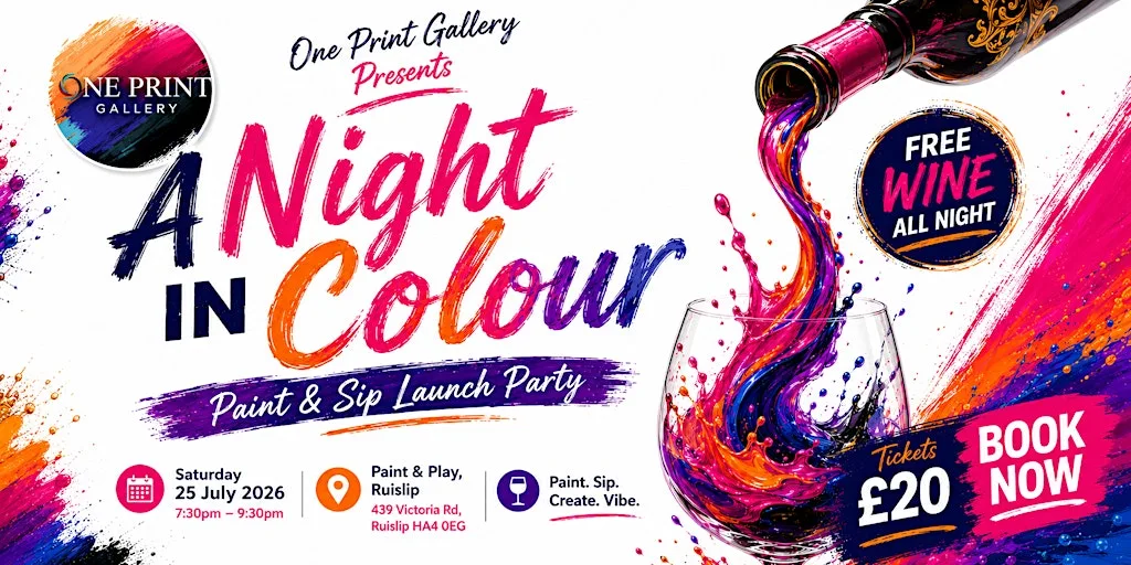 One Print Gallery Presents: A Night In Colour - Paint & Sip Launch Party! at Paint and Play