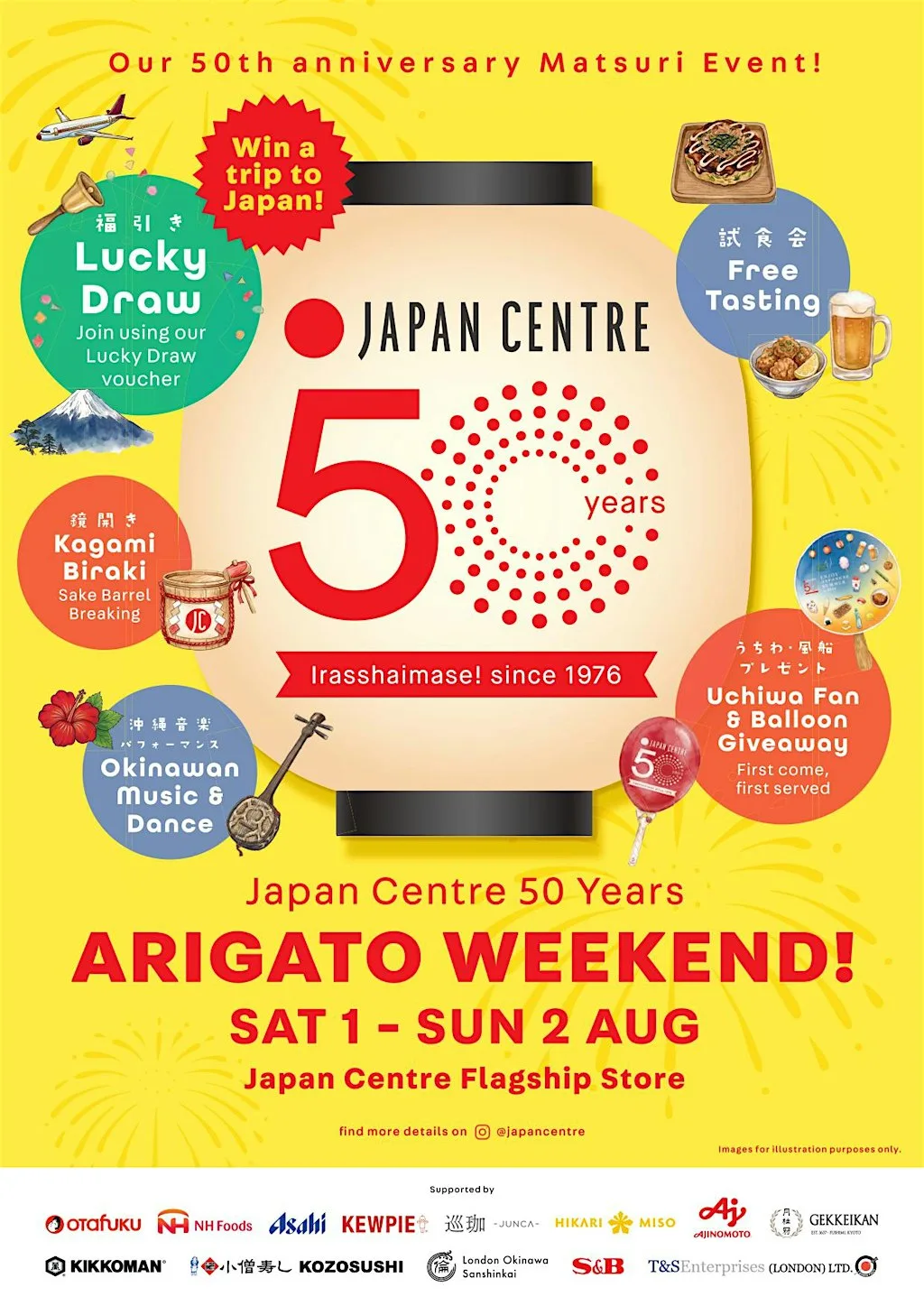 Japan Centre LSQ 50 Years Arigato Weekend 1 - 2 August㊗️ at Japan Centre Flagship Store (Leicester Square)