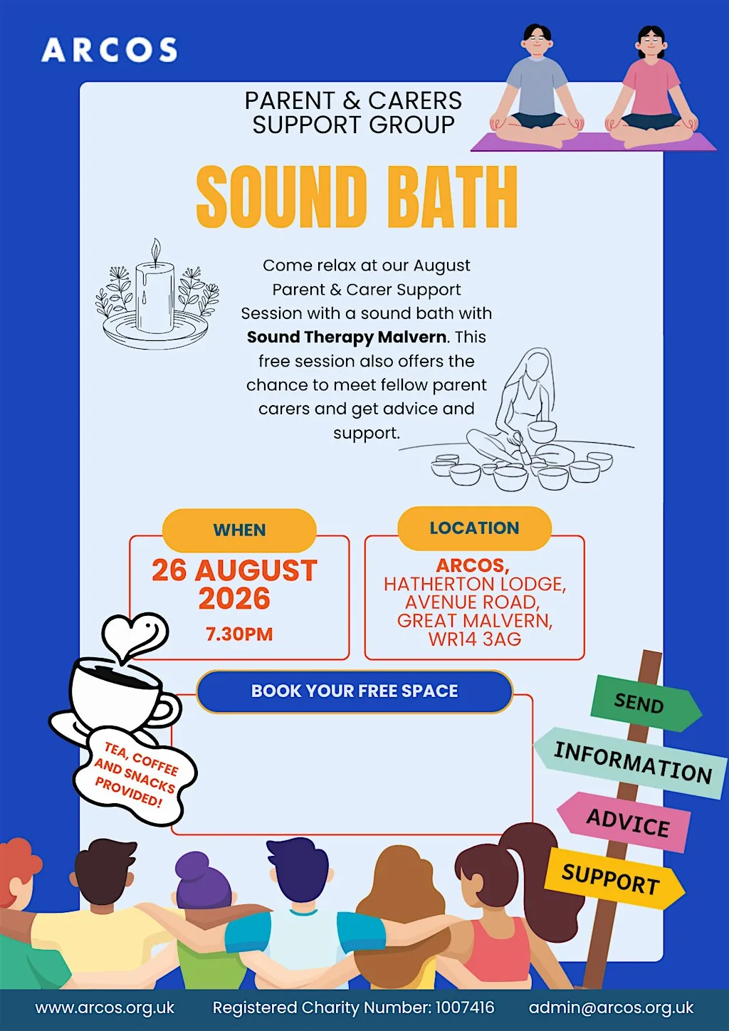 Parent Carer Sound Bath @ ARCOS at ARCOS, Hatherton Lodge