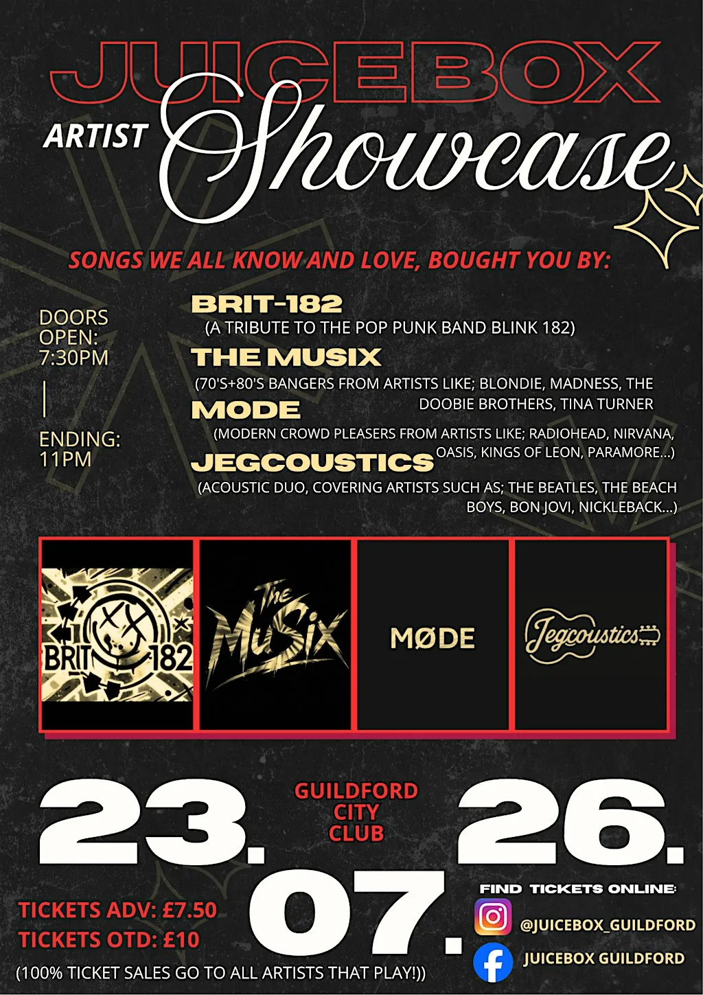 JUICEBOX: COVER BAND BELTERS! at Guildford City Club - Private Members Club and Music Venue