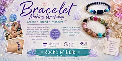 Crystal bracelet making workshop at Rocks 'N Reiki