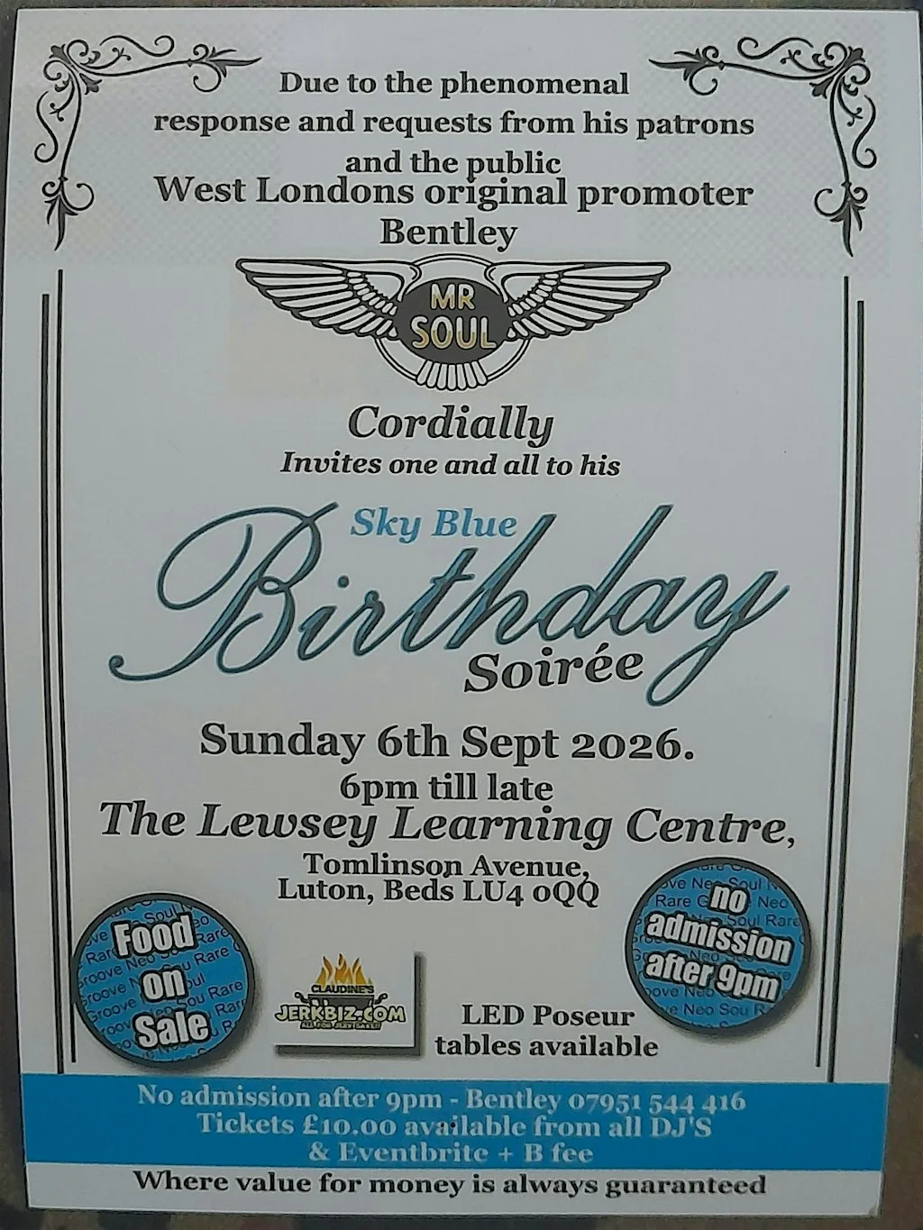 Bentley(Mr Soul) Sky Blue Birthday Soiree