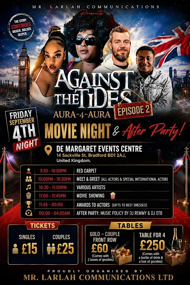 Against The Tides Movie Night & After Party at Lagos Lounge Bradford