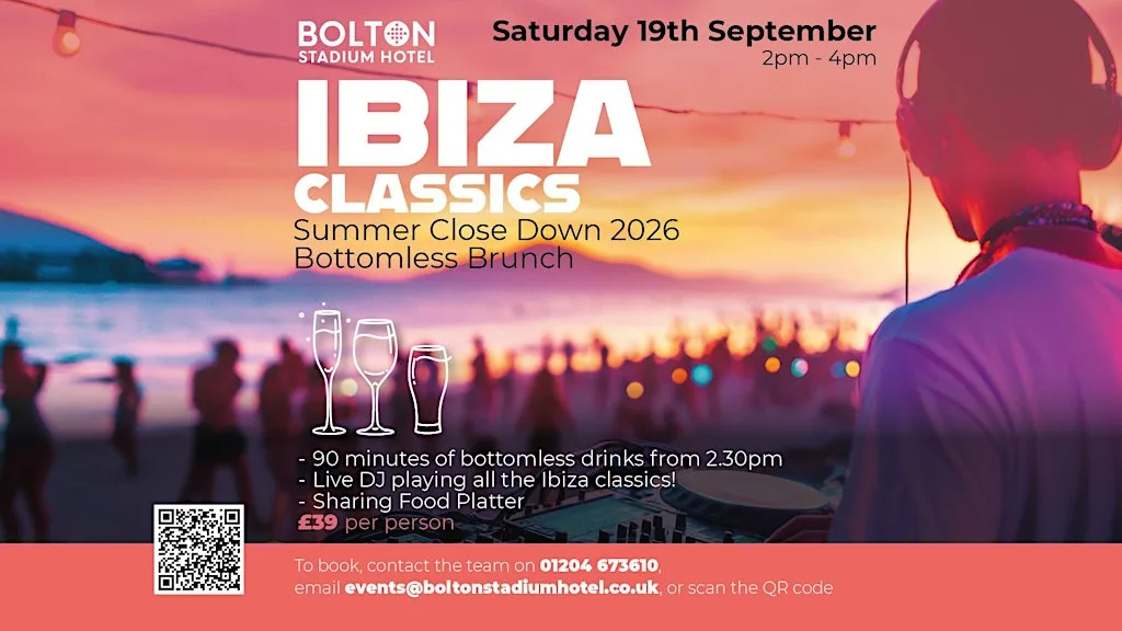 Ibiza Bottomless Brunch at Bolton Stadium Hotel