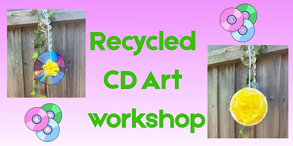 CD Upcycling Art Session for families at Ashton library! Session 1 at Ashton Library