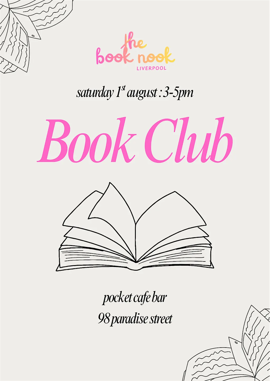 book club! at Pocket cafe bar