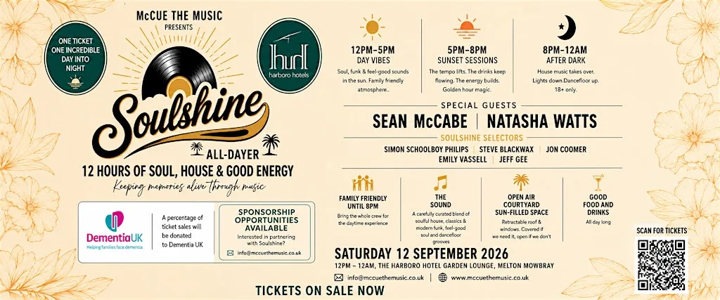 SOULSHINE All Dayer | Sean McCabe & Natasha Watts at The Harboro Hotel, Garden Lounge