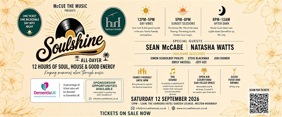 SOULSHINE All Dayer | Sean McCabe & Natasha Watts ⎮Melton Mowbray at The Harboro Hotel, Garden Lounge
