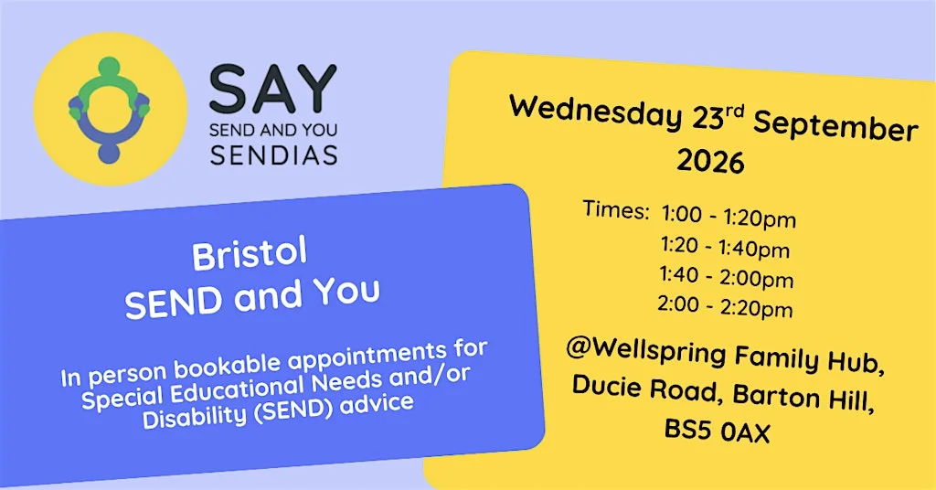 SEND and You Appointments at Wellspring Family Hub- 23rd September 2026 at Wellspring Settlement
