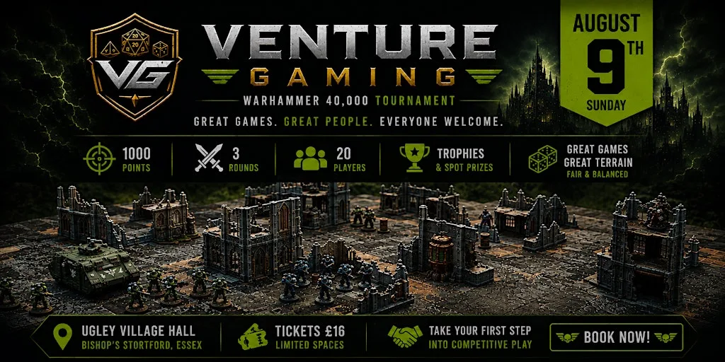 Venture Gaming Launch Event: Start Competing at Ugley Village Hall