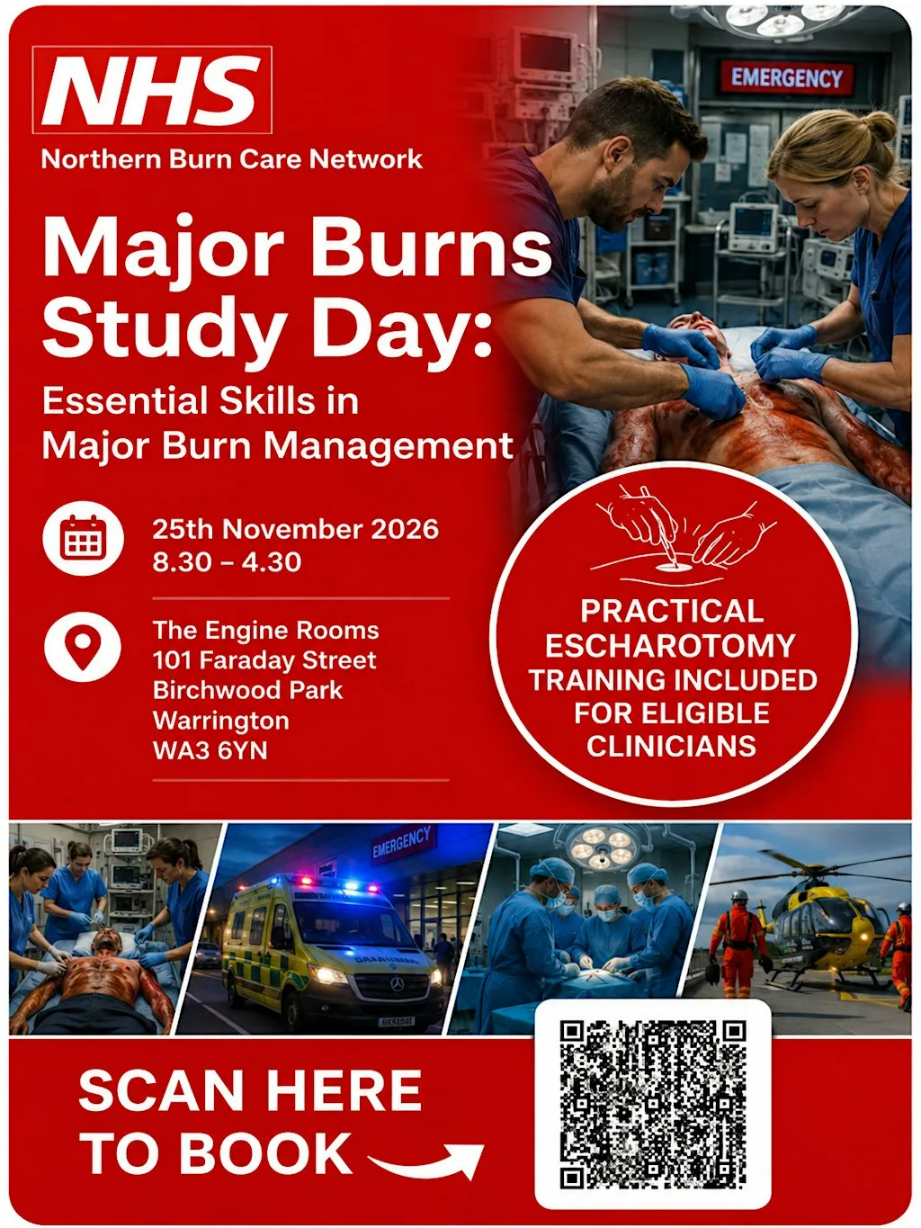 Major Burns Study Day: Essential Skills in Major Burn Management at The Engine Rooms at Birchwood Park
