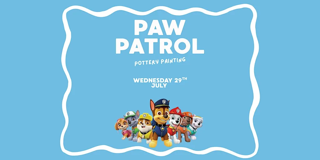 Paw Patrol Pottery Painting, The Boneyard at The Bone Yard Shipping Container Studios