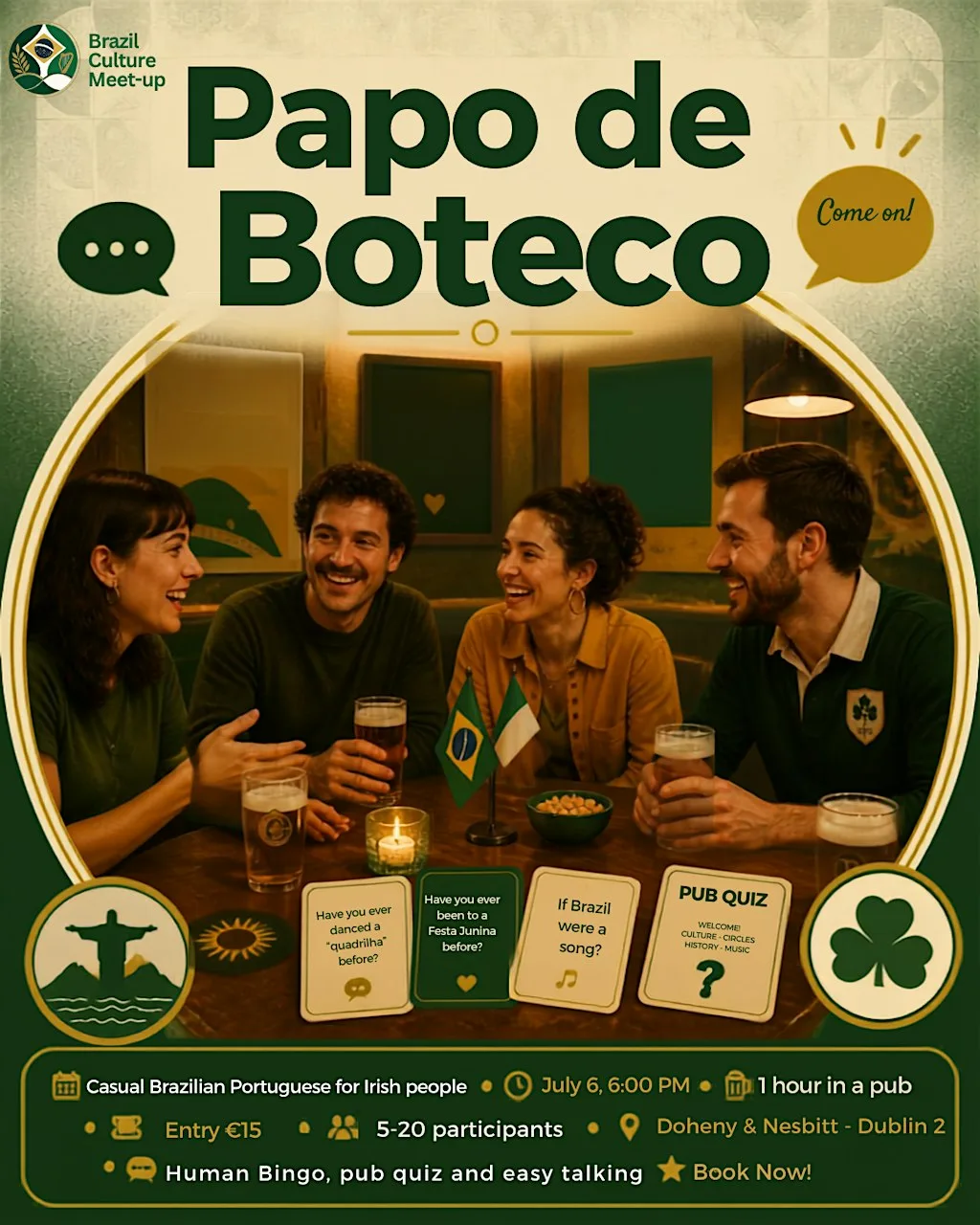 Brazil Cuture Meetups - Papo de Boteco ed.1 at Doheny & Nesbitt