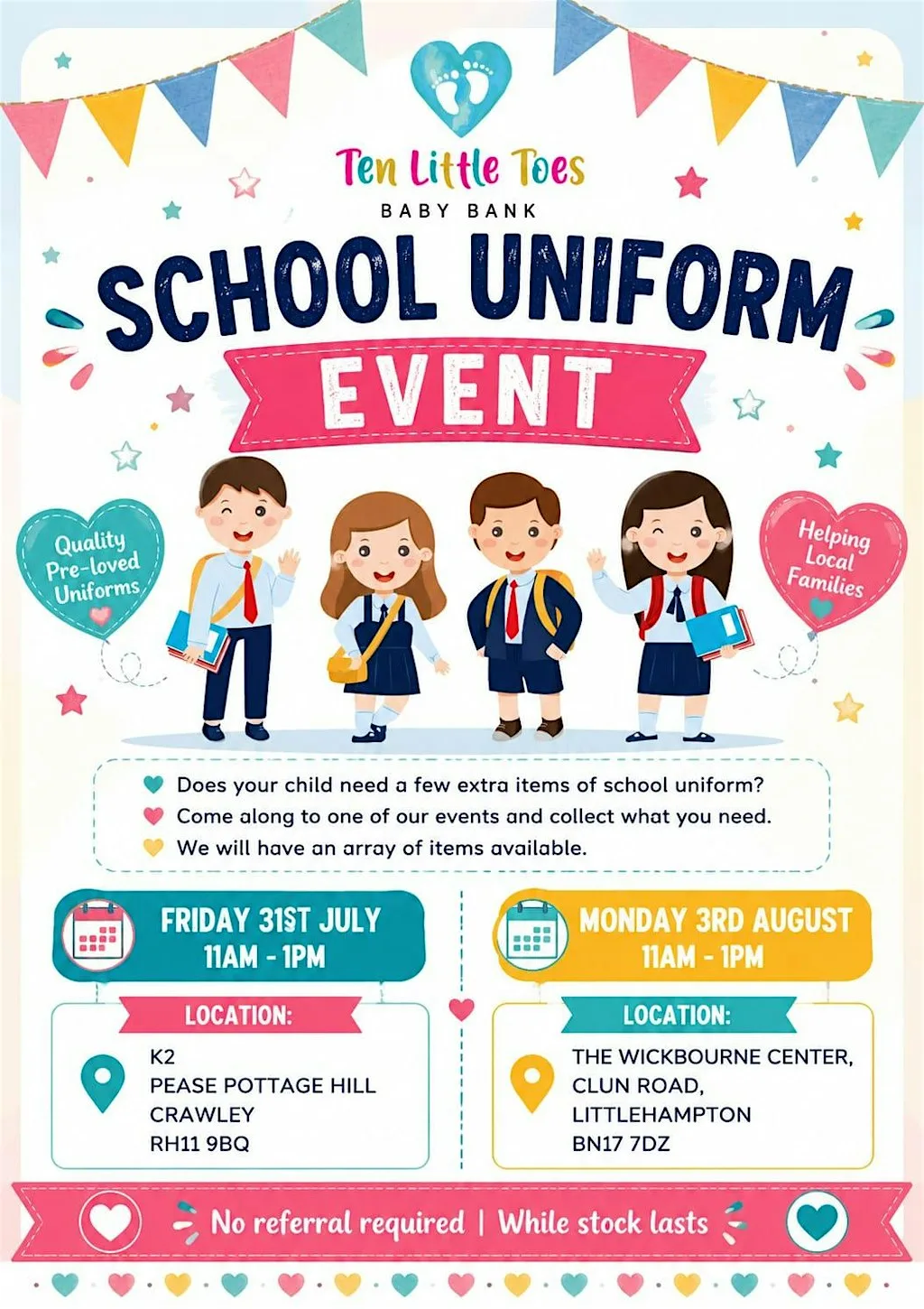 FREE -School Uniform Event - K2 Crawley at K2 Crawley