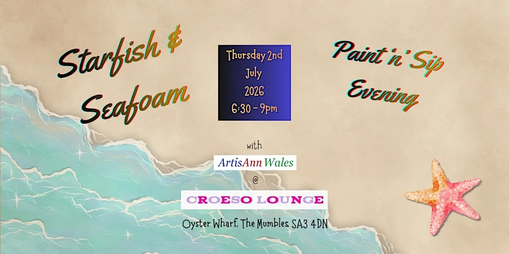 Starfish & Seafoam - Paint n Sip Evening at Croeso Lounge