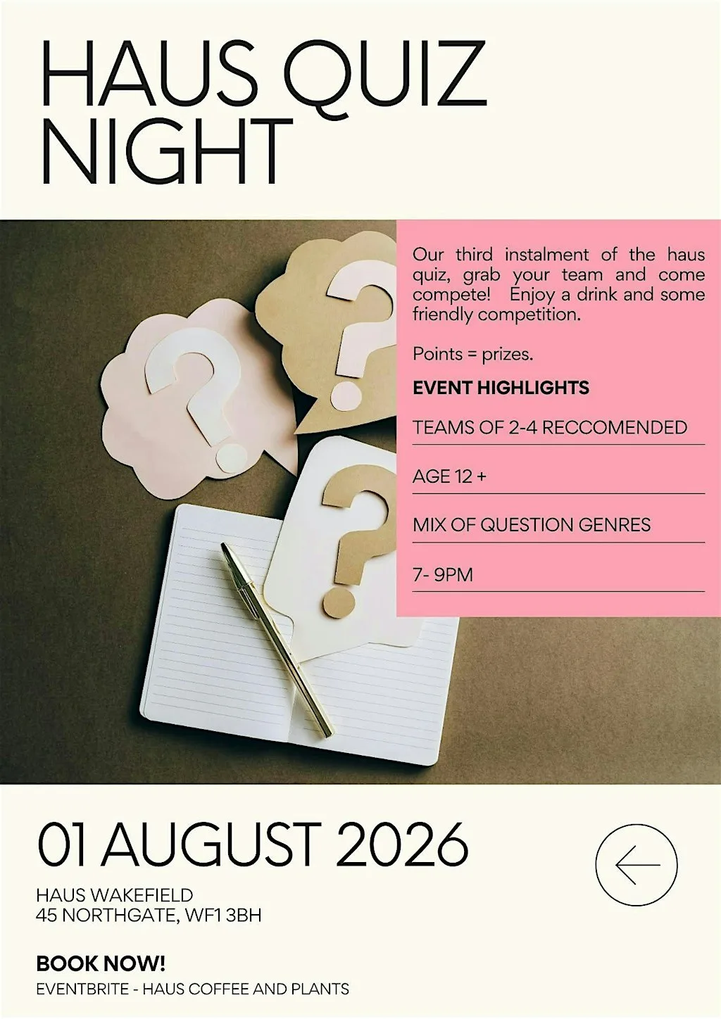 Haus Quiz at Haus Coffee & Plants Wakefield Ltd.