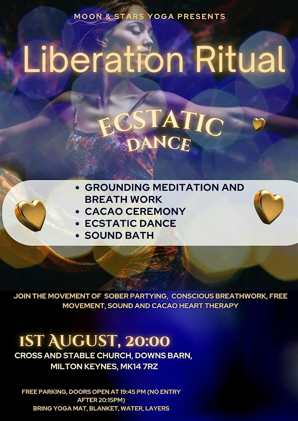 Cacao, Ecstatic Dance and Sound Bath Milton Keynes at Cross and Stable Church
