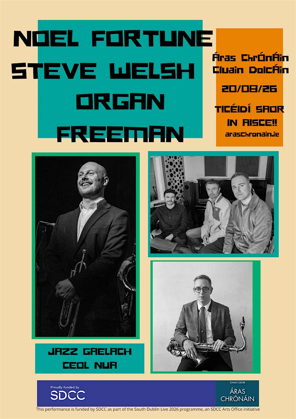 Oíche Jazz le Noel Fortune, Steve Welsh & Organ Freeman