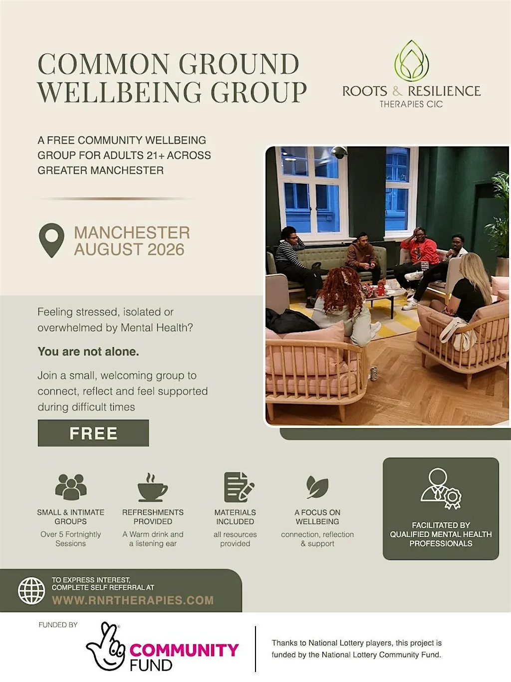 Common Ground: Free Community Wellbeing Groups — Sign Up (Gr Manchester)