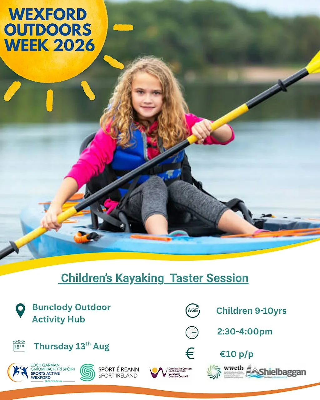 Wexford Outdoors Week - Children's Kayaking Taster Session at Bunclody Adventure Hub