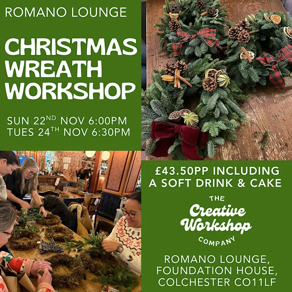 Christmas Wreath Making Workshop at Romano Lounge