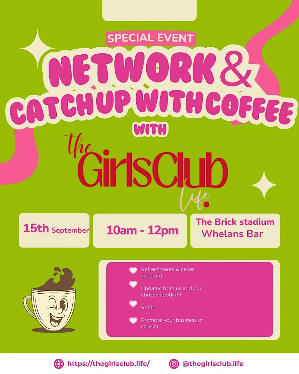 Networking&Catch up with coffee with the girls club☕️ at The Brick Community Stadium
