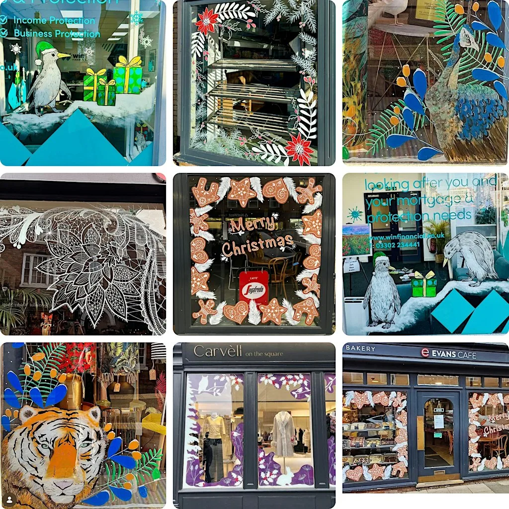 Christmas Window Painting Masterclass for Local Businesses at Shrewsbury BID