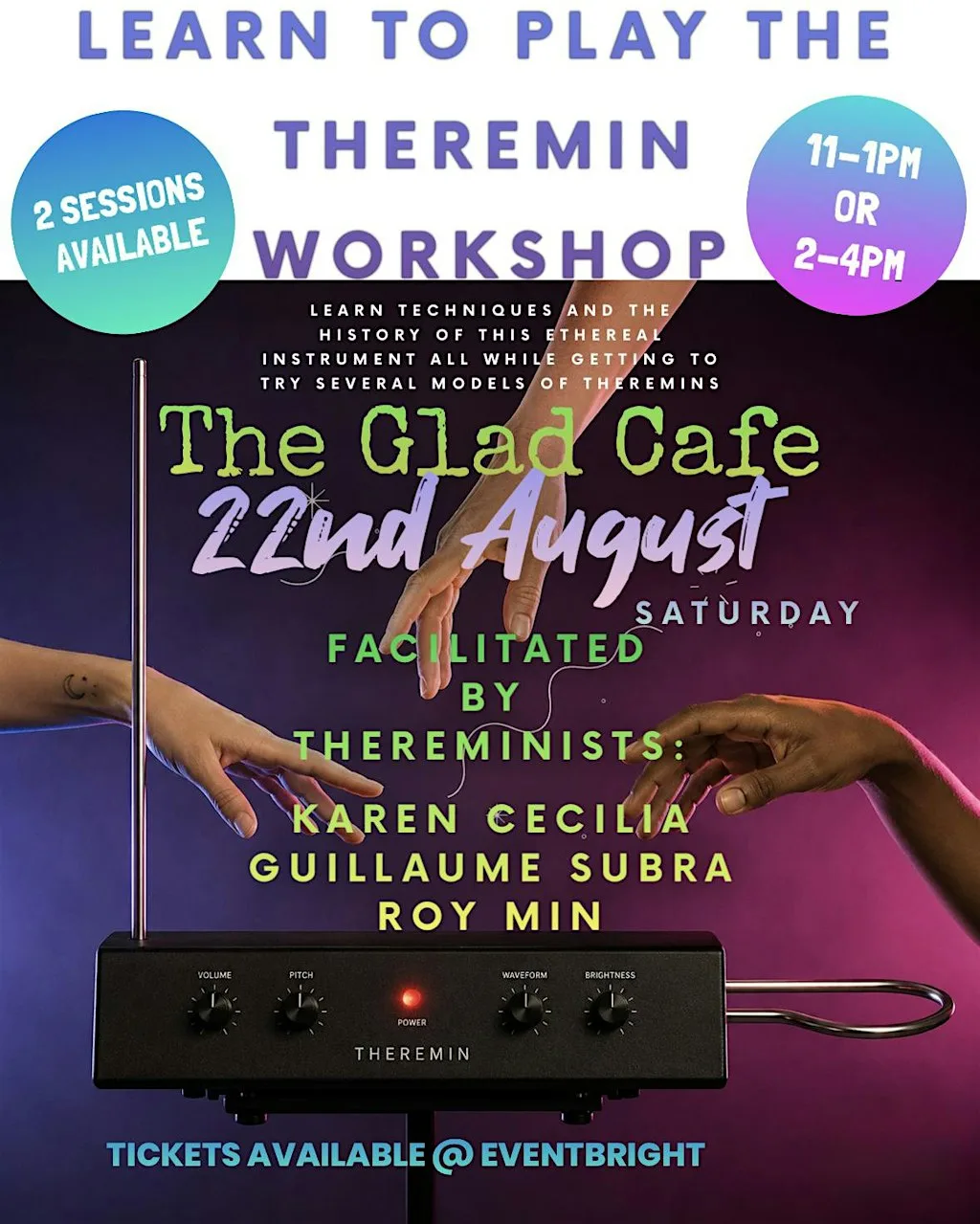 Theremin Workshop in Glasgow; Learn techniques of playing the Theremin at The Glad Cafe CIC