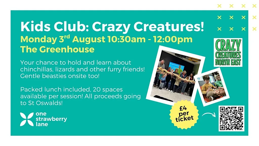 Kids Club: Crazy Creatures! 3rd August at One Strawberry Lane