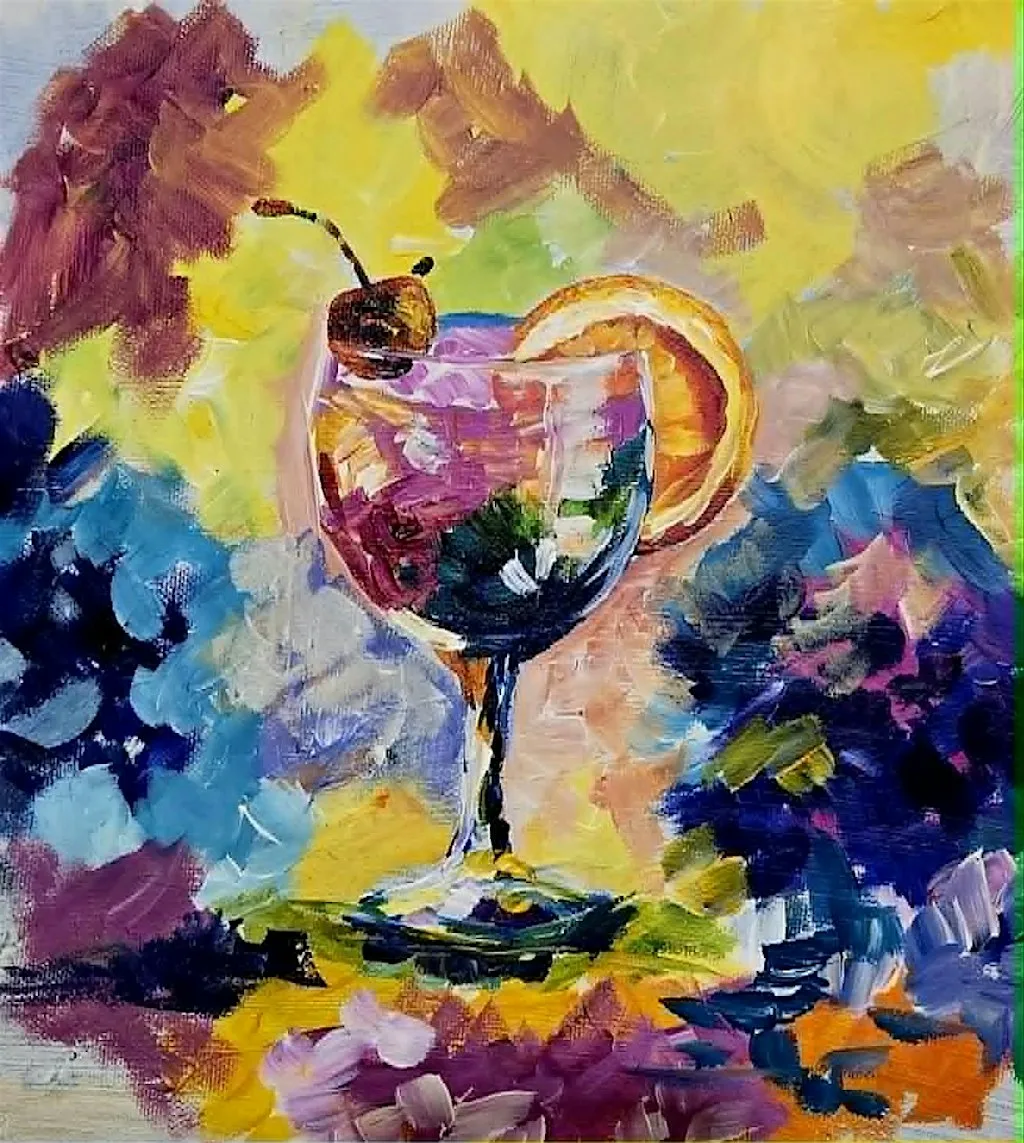 Wine & Paint night at The Hideout Cafe