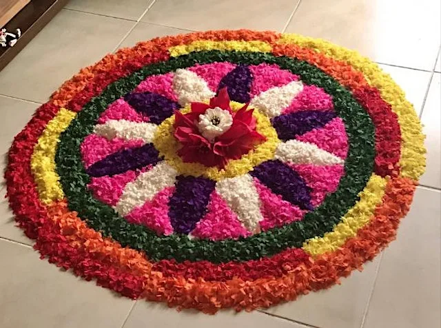 Tissue Paper Pookalam Making