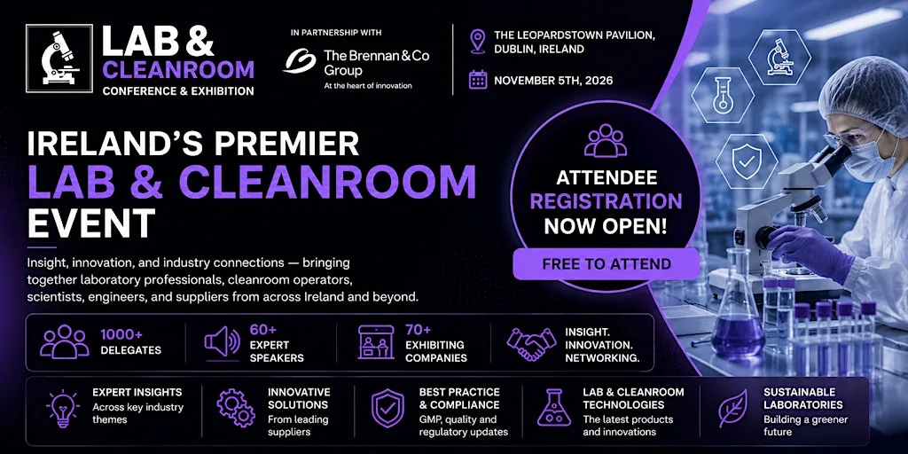 Lab & Cleanroom Conference & Exhibition 2026 – Attendee Registration at The Pavilion Building, Leopardstown Racecourse