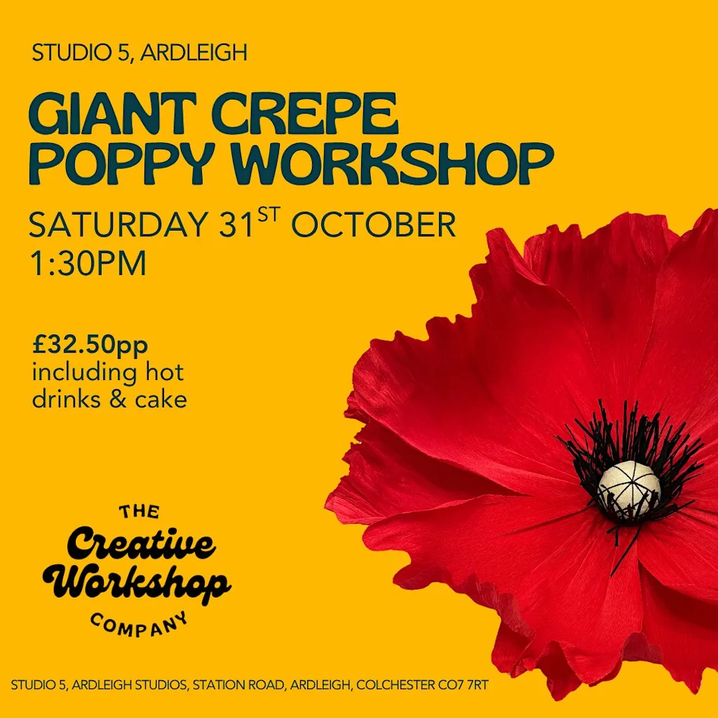Giant Crepe Poppy Workshop at Studio 5