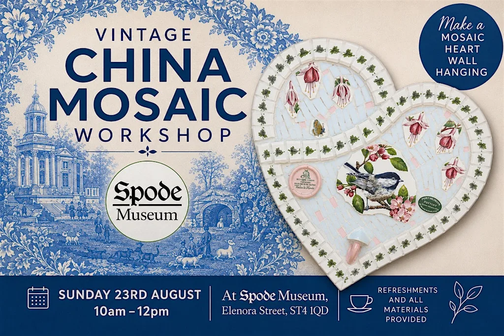 Vintage China Mosaic Hearts Workshop at Spode Museum